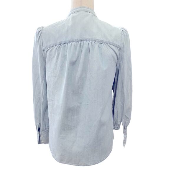 Joie Blue Gray Chambray Button Up Top XS - Picture 6 of 9